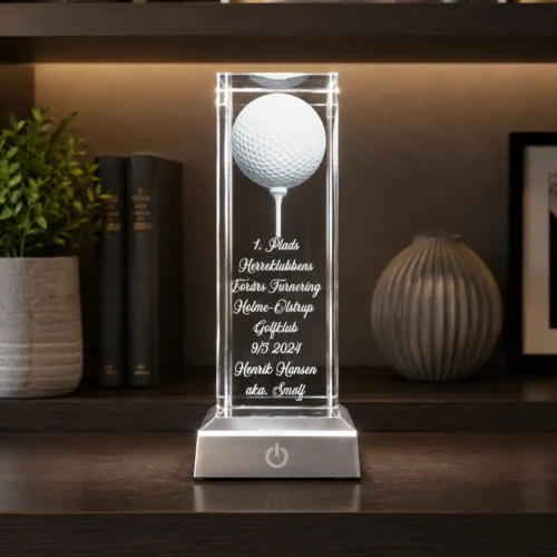 golf pokal med 3D motiv og tekst